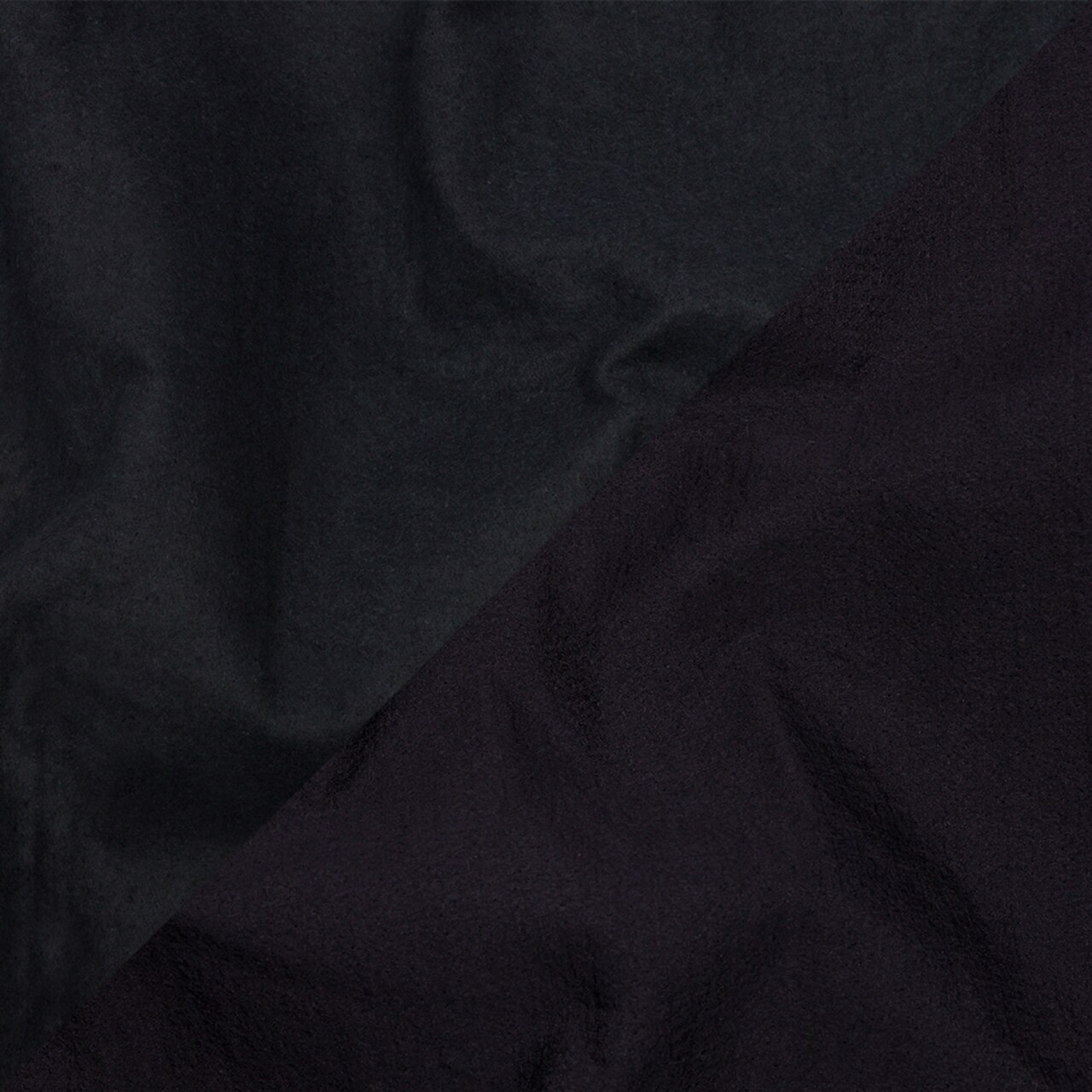 1 Yard Navy Textured Polyester Woven Bonded to Gray Brushed Cotton Coating